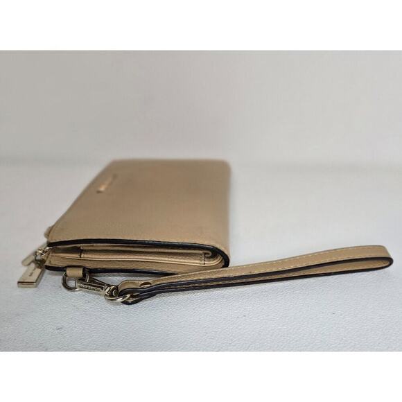 Michael Kors Adele Double-Zip Wristlet WALLET BEIGE Leather One Size - Picture 6 of 12